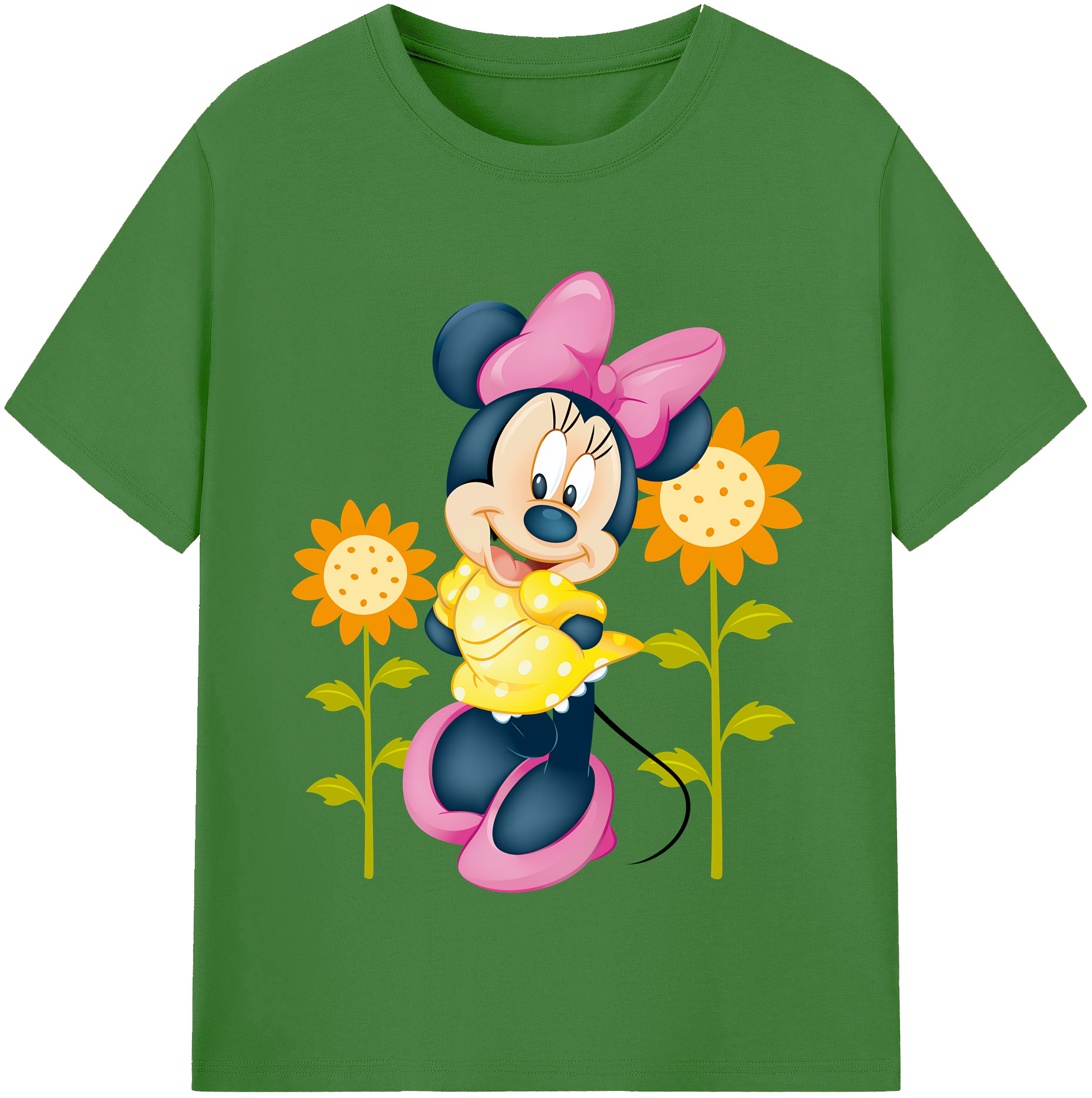 （画像用） ミッキーマウス Mickey Mouse レディースカジュアルプリントTシャツ（綿100％）
